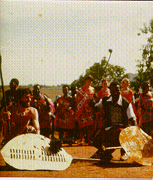 Brian and Simon Mbhamali at a traditional Swazi
        wedding